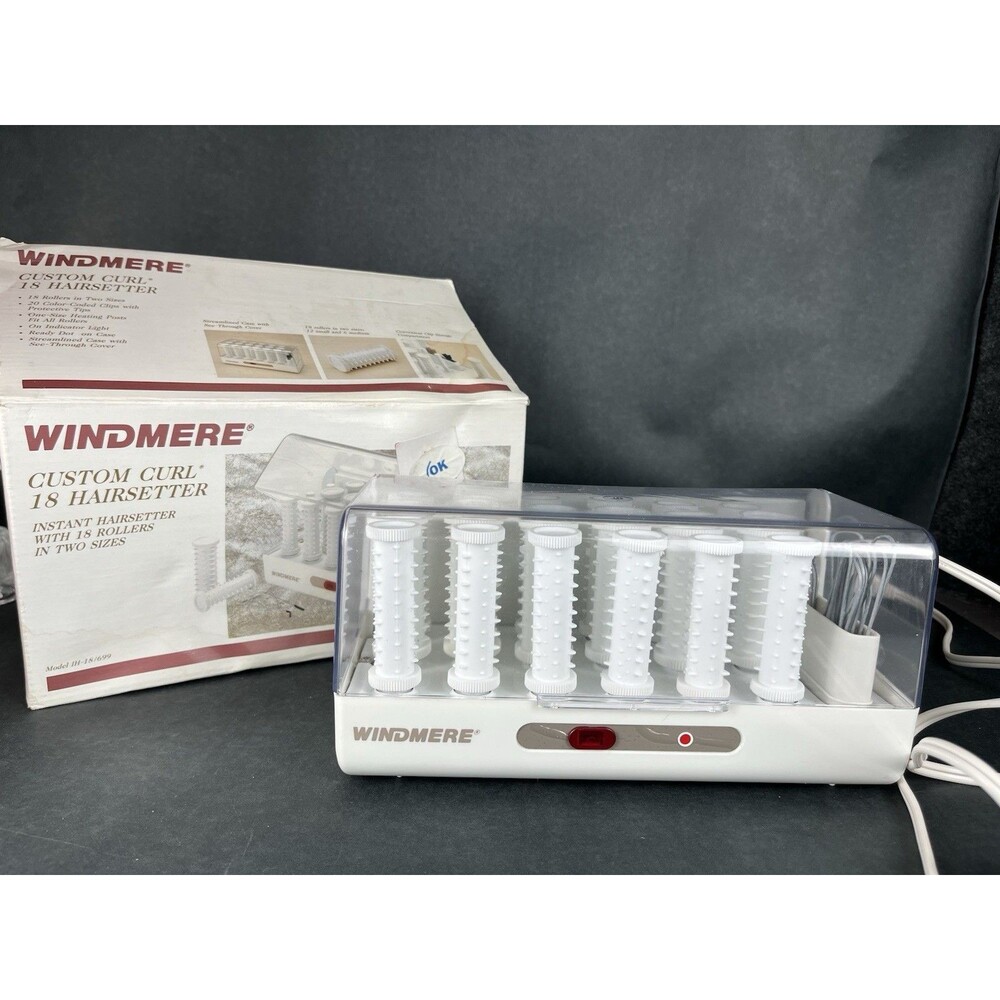 VTG Windmere Hot Rollers Hairsetter IH-18/699 SS-182 W/ Original Box, 20 Clips